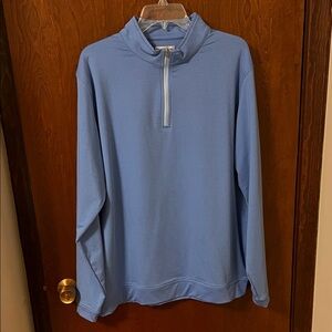 Peter Millar Perth Mélange Performance Light Blue Quarter-Zip Size XL